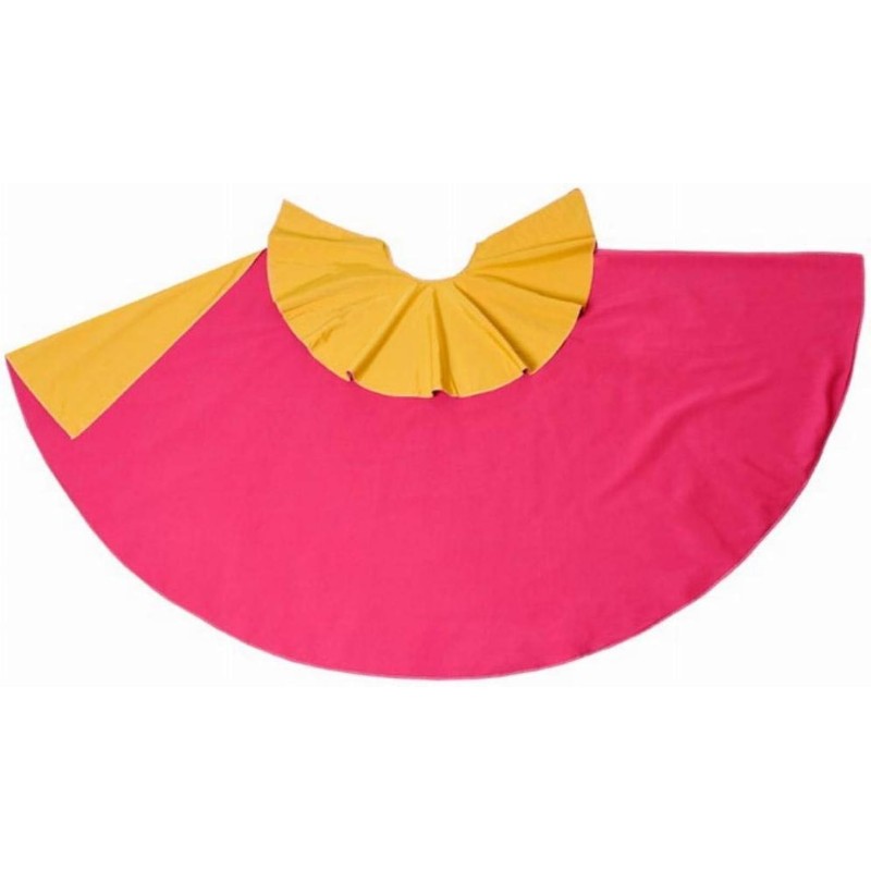 capote bicolor infantil rosa y amarillo