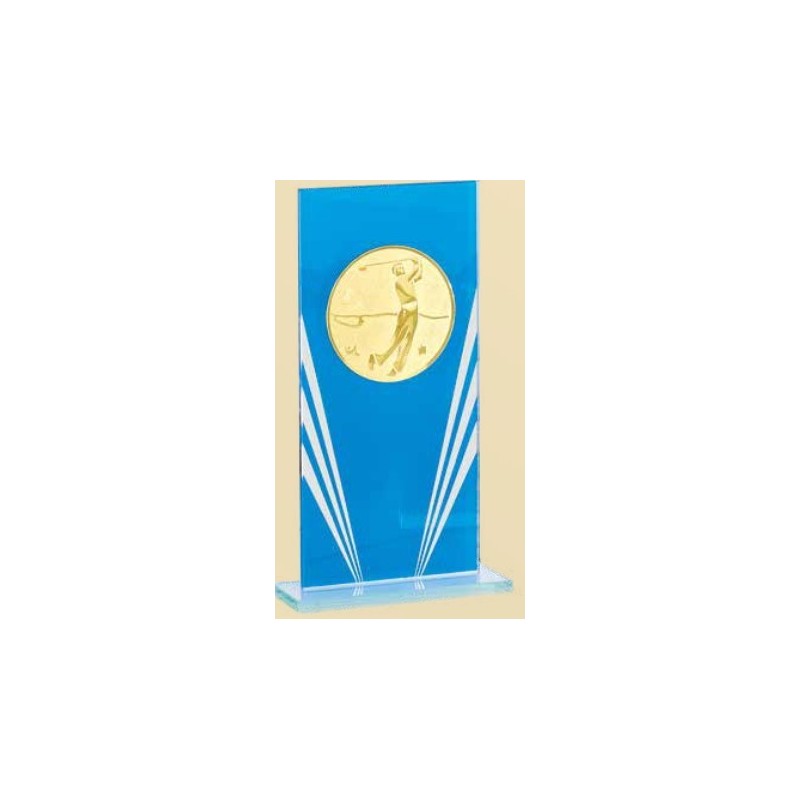 Trofeo azul porta discos