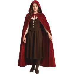 Capa con capucha terciopelo, 130 cm