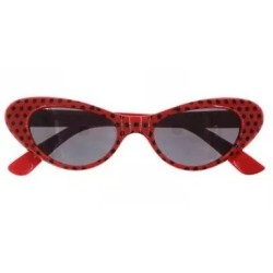 Gafas años 60 blancas con lunares