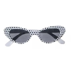 Gafas años 60 blancas con lunares