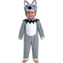 Disfraz bebe de Lobo gris