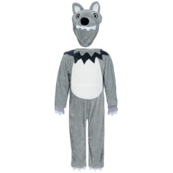 Disfraz bebe de Lobo gris