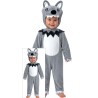 Disfraz bebe de Lobo gris