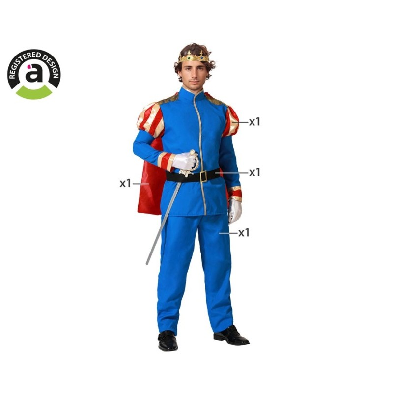 Disfraz hombre de principe azul con capa