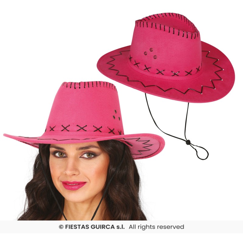 Sombrero vaquero fucsia