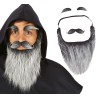 Barba larga gris con bigote y cejas