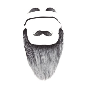 Barba larga gris con bigote y cejas