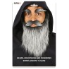 Barba larga gris con bigote y cejas