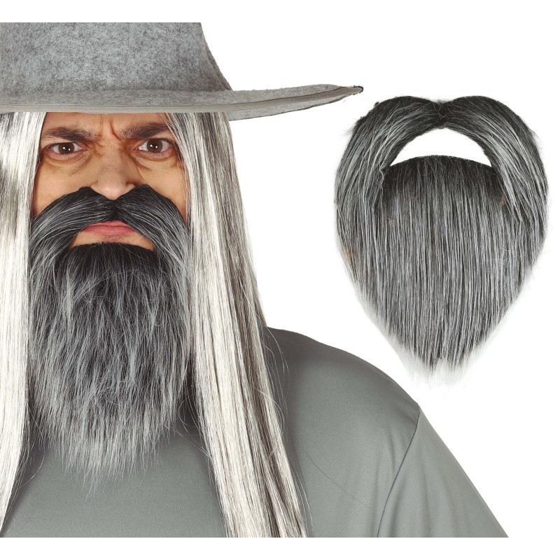 Barba y bigote gris