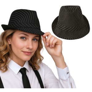 Gorro gangster negro rayas