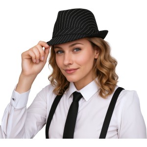 Gorro gangster negro rayas