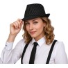 Gorro gangster negro rayas