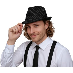 Gorro gangster negro rayas