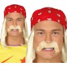 Pañuelo rojo con peluca y bigote (en caja)