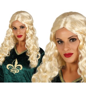 Peluca melena rubia con trenza (en caja)