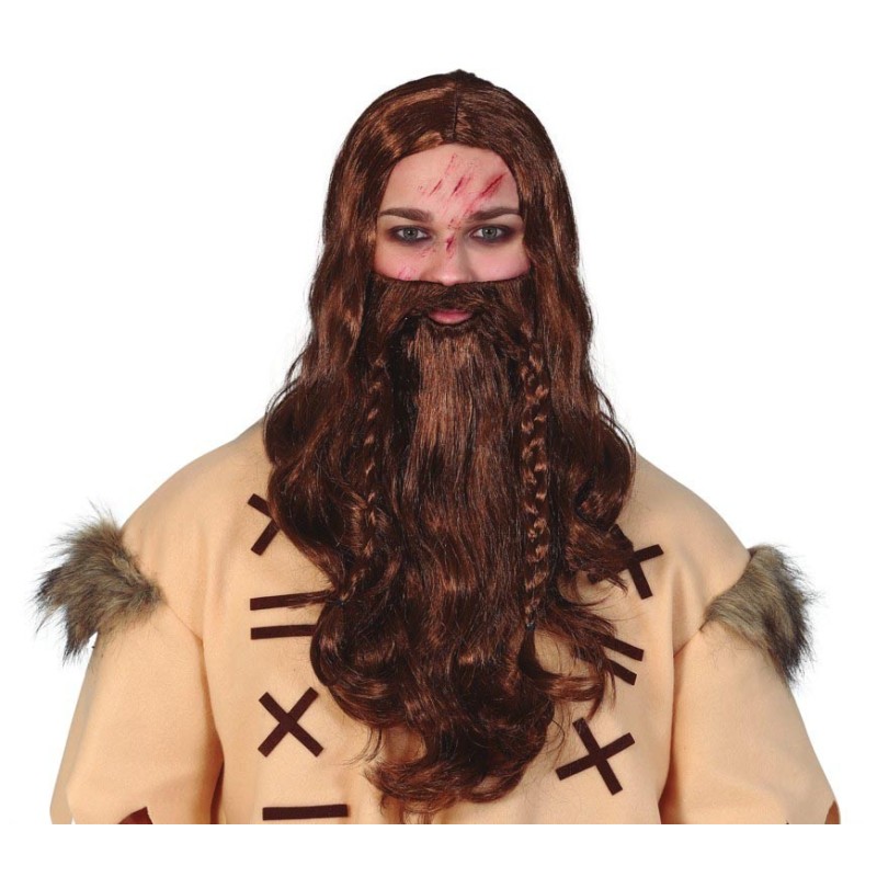 Peluca con barba vikingo ((en caja))