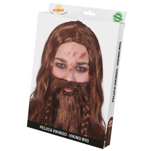 Peluca con barba vikingo ((en caja))