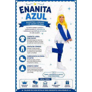 disfraz niña pitufina con cubrebotas