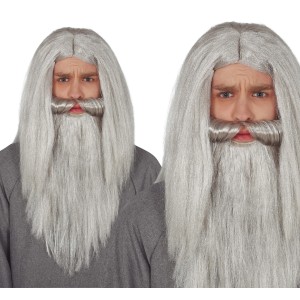 Peluca y barba gris (en caja)