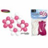 Bolsa 24 globos 80 cm flor blanca y rosa