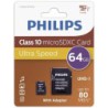 Tarjeta de Memoria Philips Micro SD 64GB