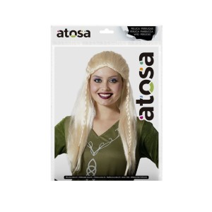 Peluca rubia con trenzas laterales