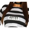Disfraz mujer de prisionera blanca y negra