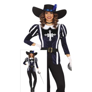Disfraz mujer de mosquetera azul