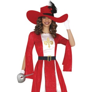 Disfraz mujer de mosquetera roja