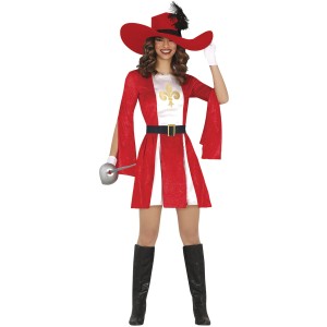 Disfraz mujer de mosquetera roja