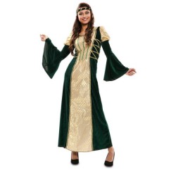 disfraz mujer dama medieval verde