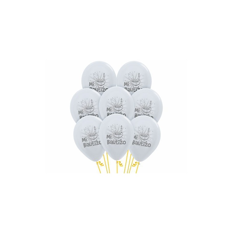 globos blancos mi bautizo