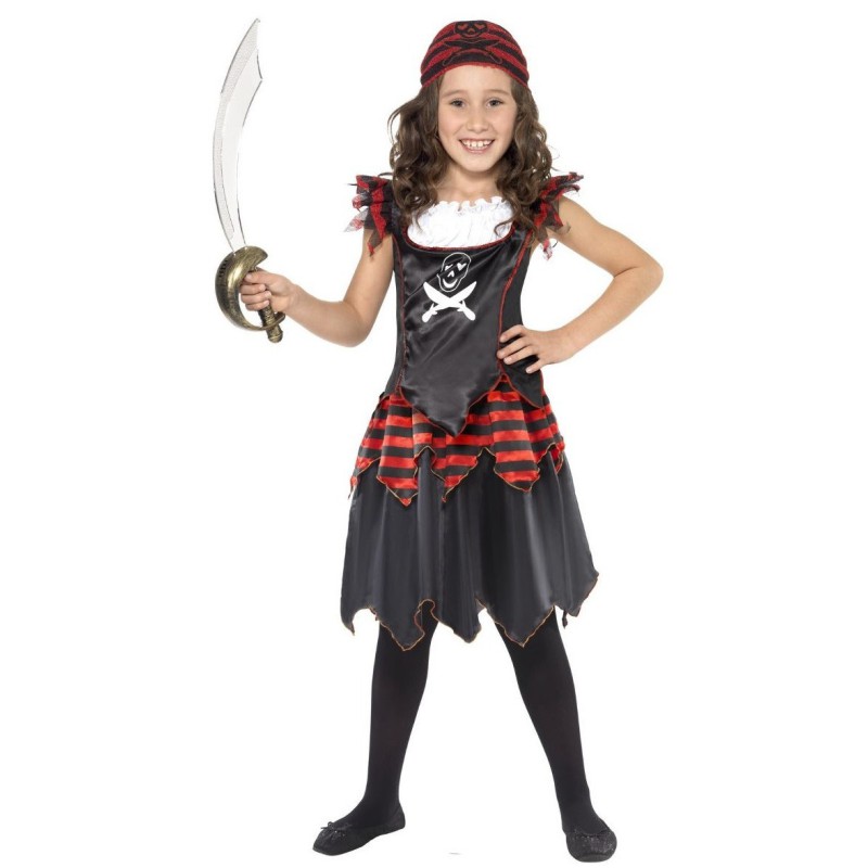 Disfraz niña de chica pirata calavera