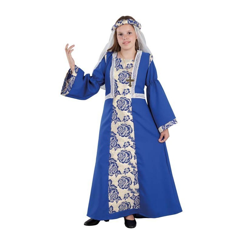 Disfraz niña princesa azul medieval