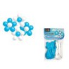 Bolsa 24 globos 80 cm flor blanca y azul