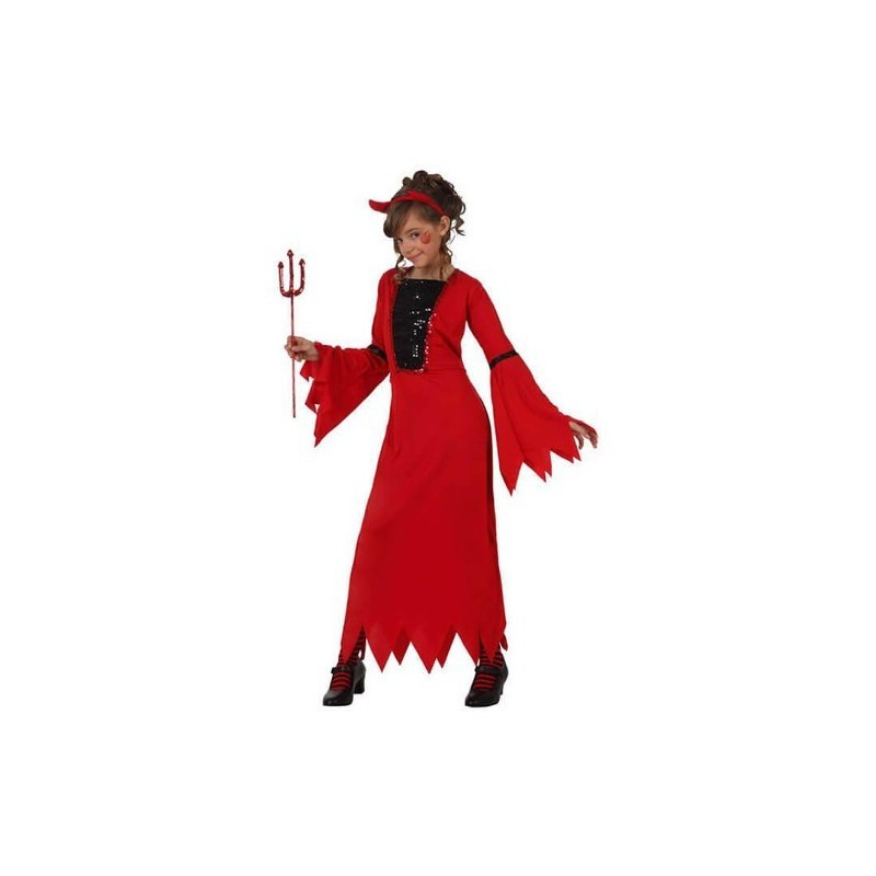 Disfraz niña de demonia roja infantil
