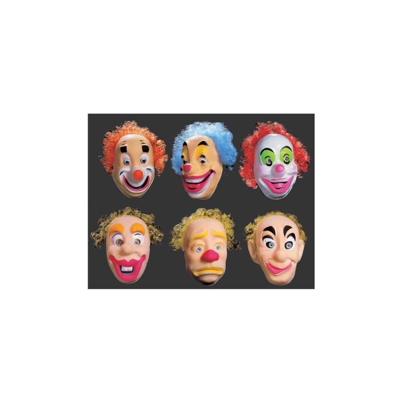 Máscara careta payaso con pelo 341