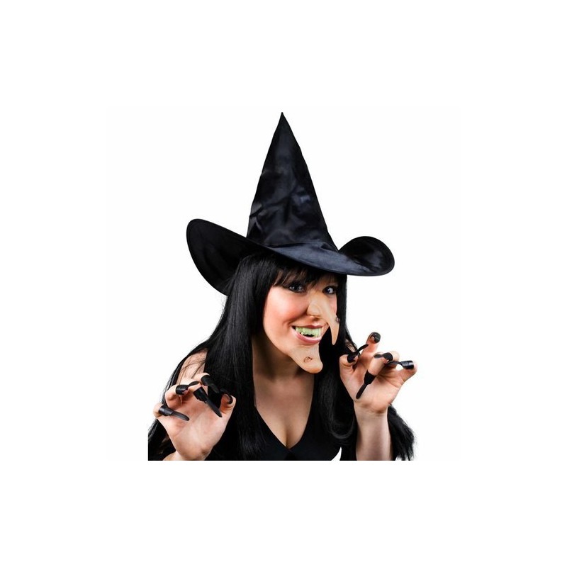 Kit bruja (dientes, uñas, nariz, barbilla y sombrero)