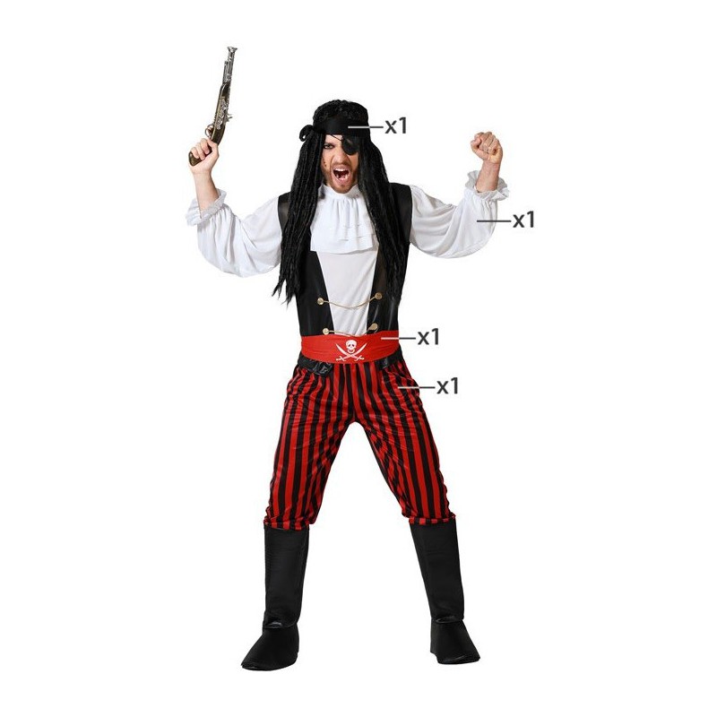 Disfraz hombre de pirata rayas