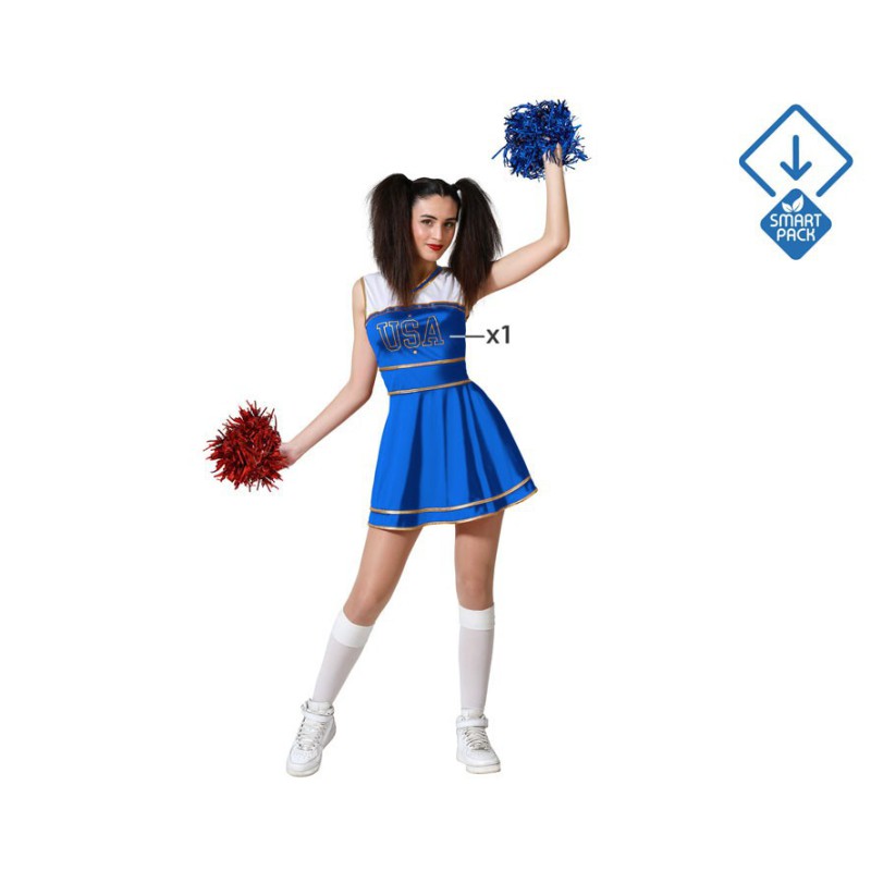 Disfraz mujer animadora azul