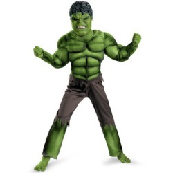 disfraz niño hulk con musculos y mascara