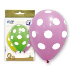 BOLSA GOLD 6 GLOBOS 12GPI PUNTOS