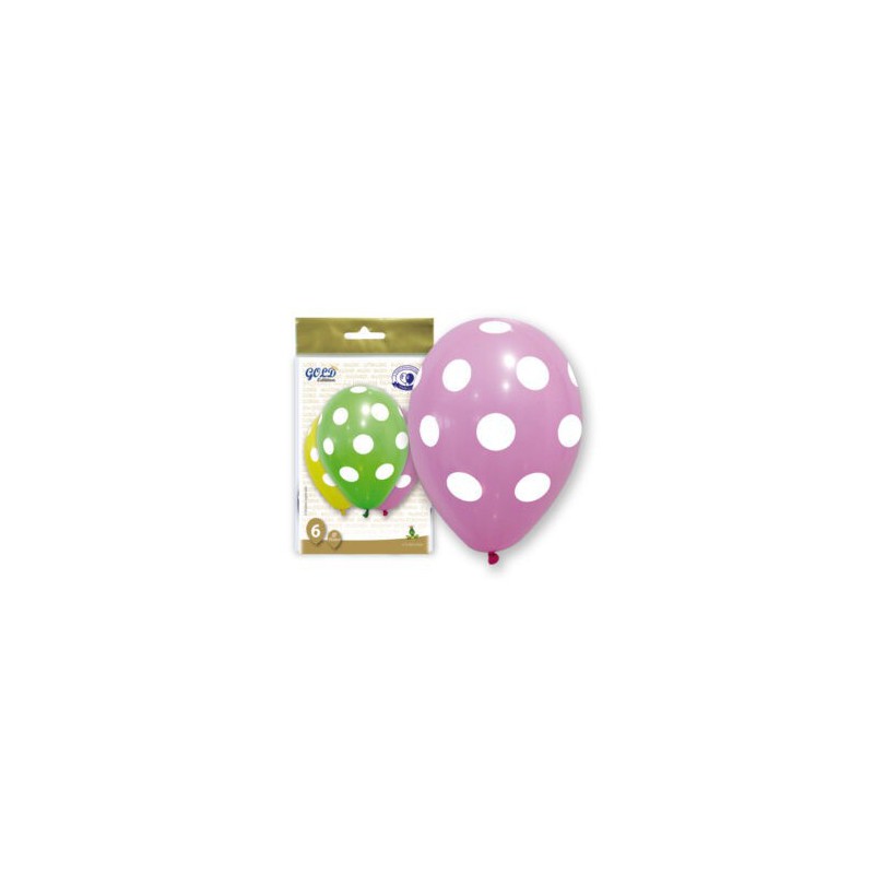 BOLSA GOLD 6 GLOBOS 12GPI PUNTOS