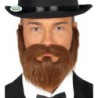 Barba y bigote castaño adhesivo