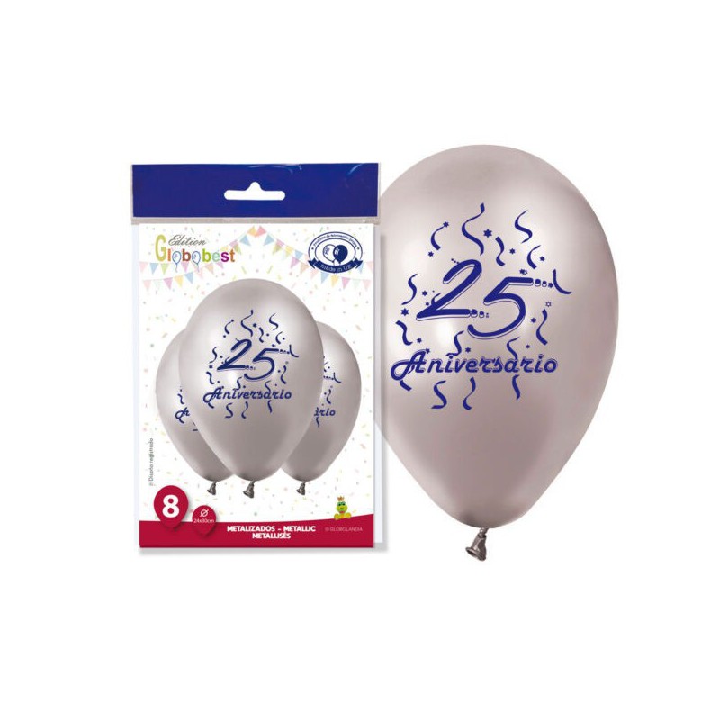 Bolsa 8 globos 25 ANIVERSARIO