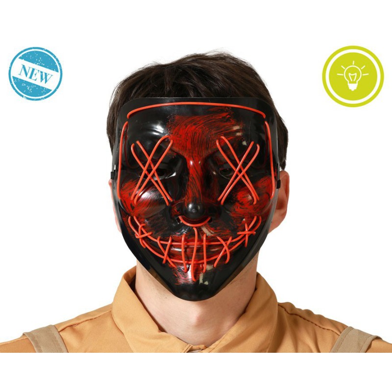 Mascara halloween luz rojo pp