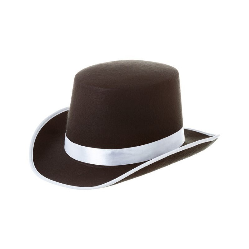 Sombrero negro con cinta blanca