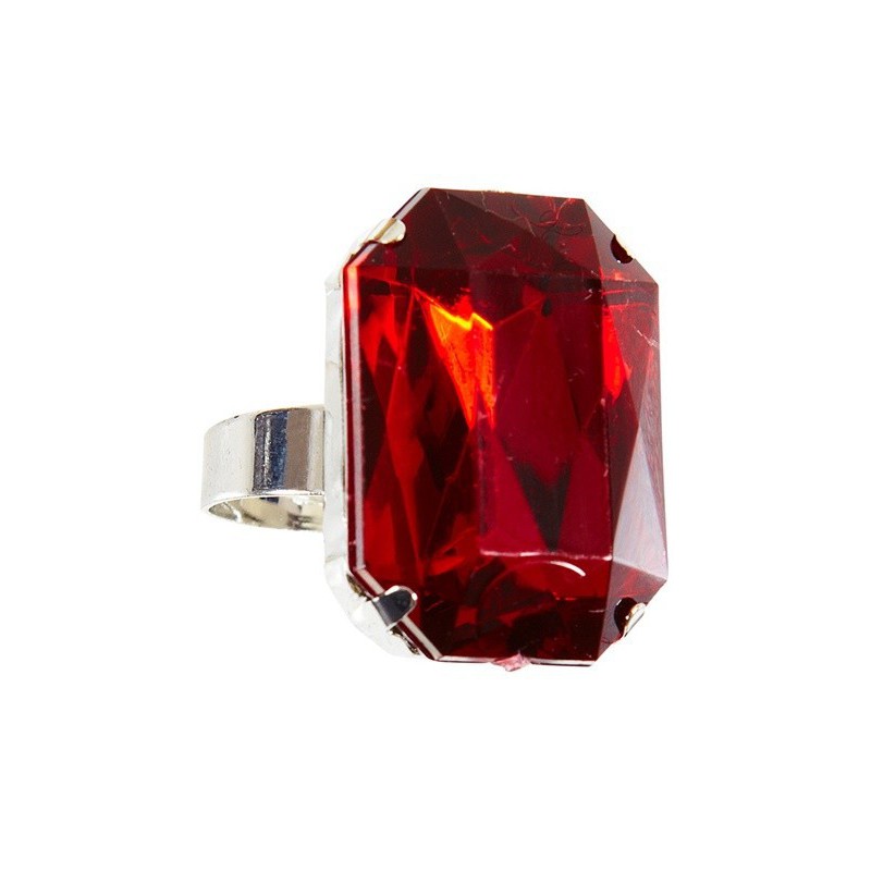 Anillo con gema roja