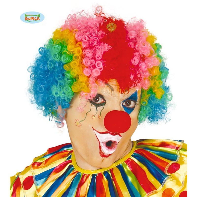 peluca payaso multicolor